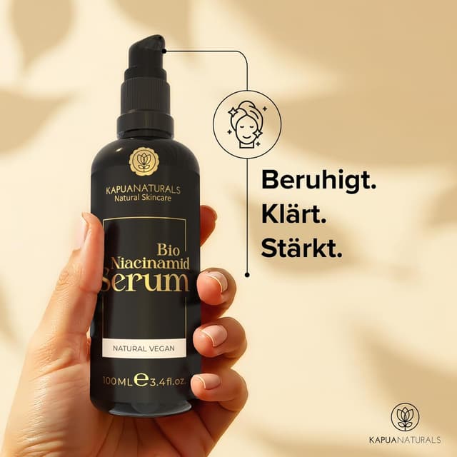 Detalle de BIO Niacinamide Serum hochdosiert 100 ml (10% Niacinamide + 1% Zink, Made in Germany)