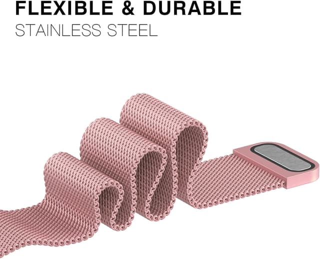 Detalle de Tuocal Metal Upgraded Strap for Apple Watch (38/40/41/42mm) – Dual Magnetic Stainless Steel Mesh Replacement