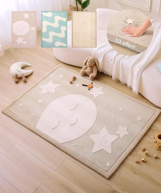 Detalle de Hakuna Matte Cloud Soft Baby Play Mat (170 x 120 x 2.5 cm) – memory foam crawling & play rug with non-slip base