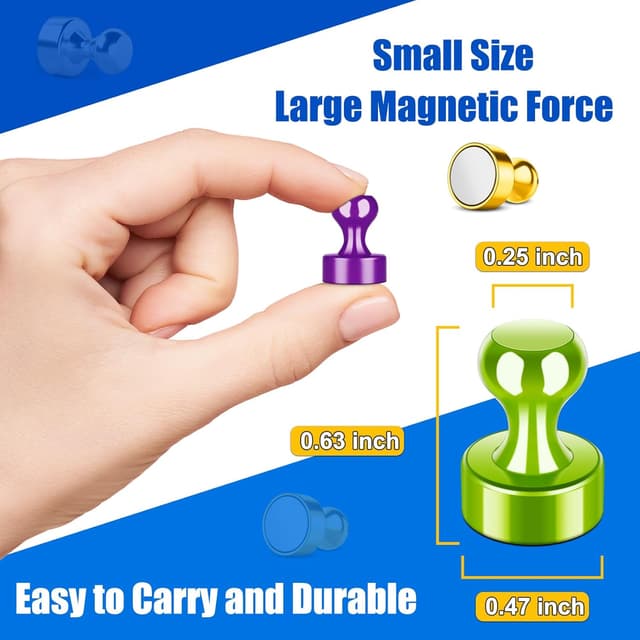 Detalle de FINDMAG 8 Colour Fridge Magnets & Magnetic Push Pins