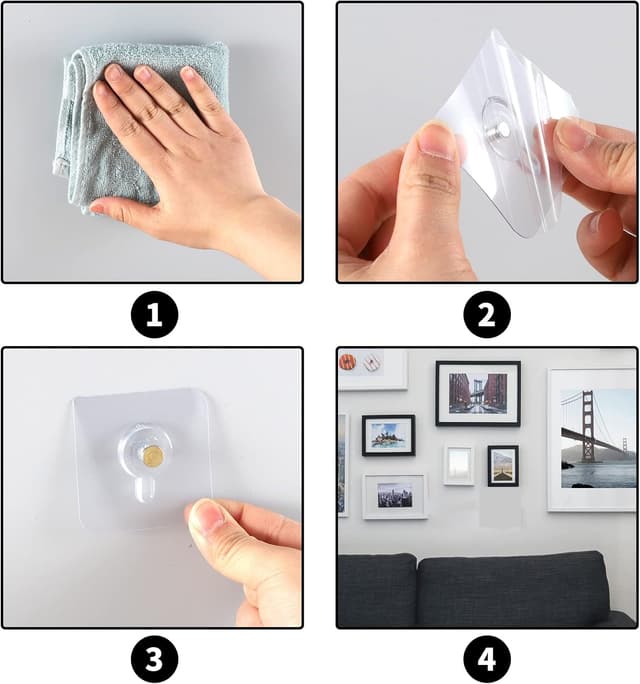 Thumbnail 3 de 30 StĂĽck Bilderhaken Selbstklebend 5 kg Tragkraft đź–Ľ