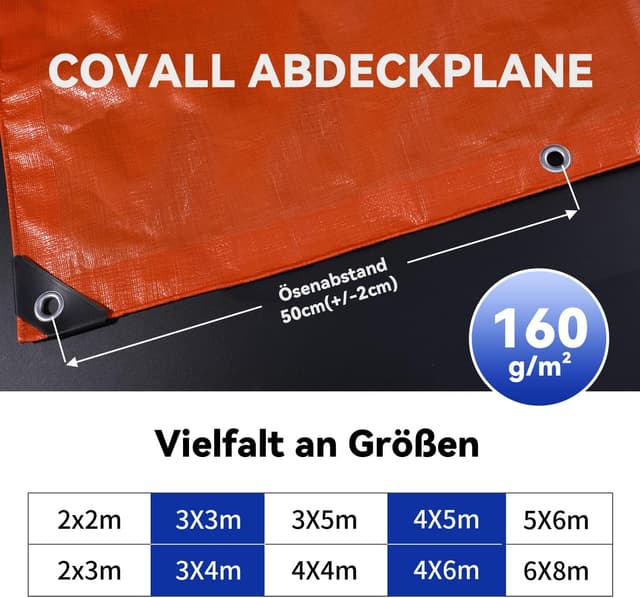 Thumbnail 6 de COVALL Abdeckplane 3x4m wasserdicht