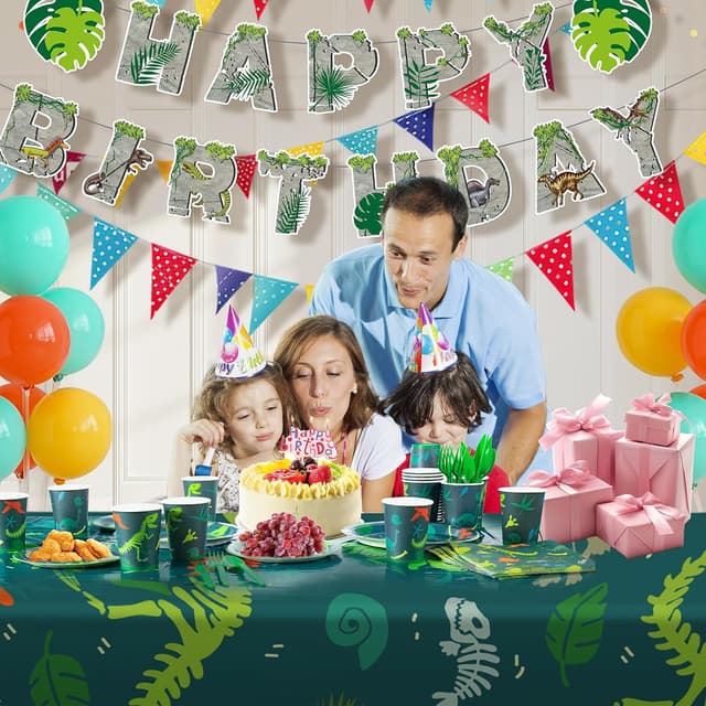 Thumbnail 6 de Cecnamt Dinosaur Birthday Decorations (170-Piece Dino Party Supplies) for 24