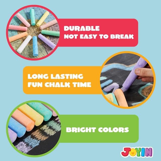Detalle de JOYIN 120 PCS sidewalk chalk set