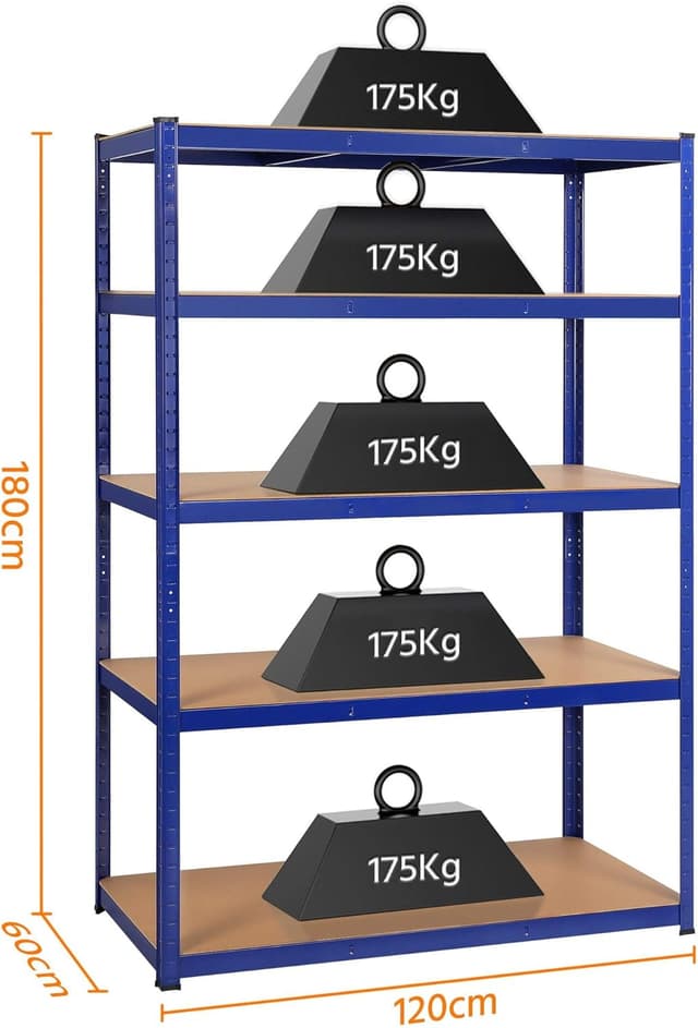 Thumbnail 2 de Yaheetech Estantería Metálica de Almacenaje 180 x 120 x 60 cm