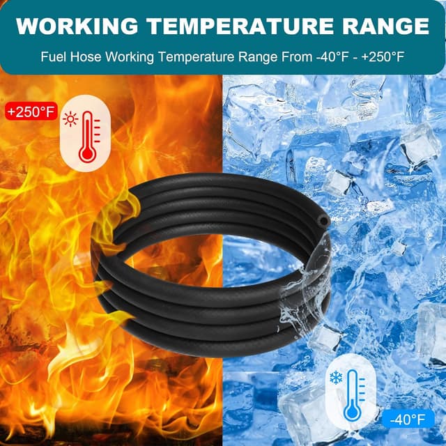 Detalle de 1/4 Inch (6mm) ID Fuel Line Hose — 25 FT 300PSI NBR Rubber Push Lock for Automotive