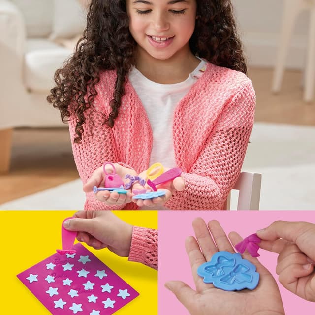 Detalle 2 de Play-Doh Barbie Glitzer & Edelsteine Accessoire-Pack für stylische Puppenkleidung
