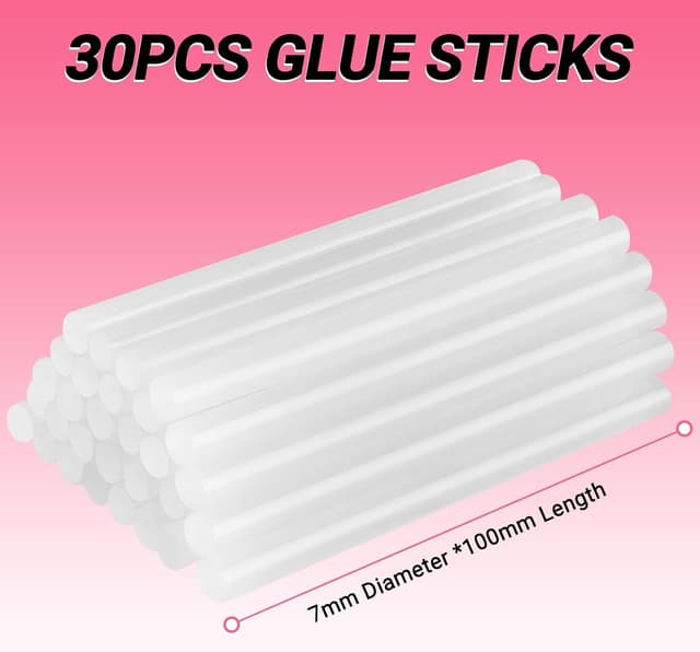 Detalle 2 de DEKO 20W Mini Hot Glue Gun Kit (7mm) with 30 Glue Sticks – Pink