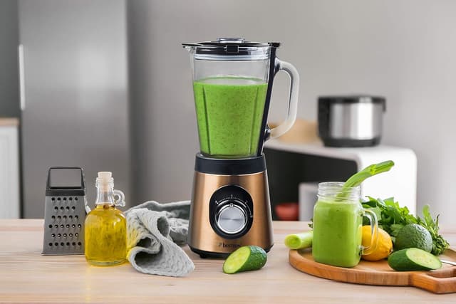 Detalle de Bestron Mixeur sur pied Copper Collection ABL500CO — 500 W, bol en verre 1,5 l, finition cuivre