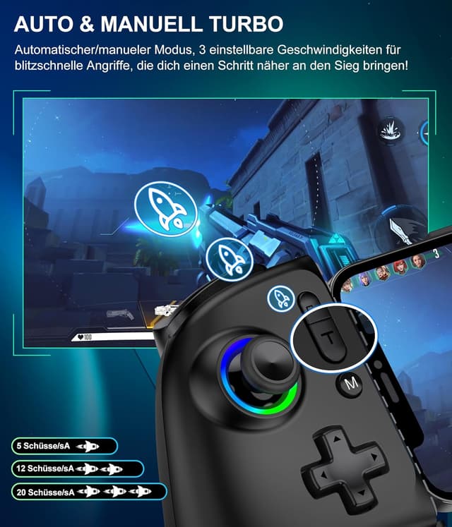 Thumbnail 5 de Elegamefy Handy Controller mit RGB 15h Akkulaufzeit