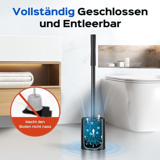 Thumbnail 5 de HAMITOR Klobürste Silikon Edelstahl Schwarz Wandmontage