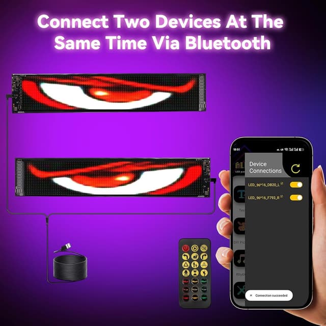 Thumbnail 5 de Strixorn 2 occhi diavolo LED monocromi per auto 12x60 cm