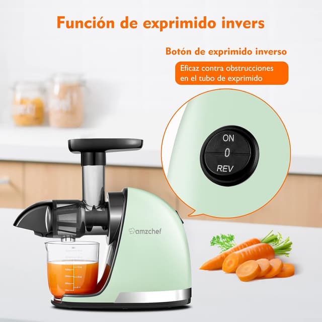 Thumbnail 5 de AMZCHEF Licuadora Prensado en Frío 🍏 - Zumos Saludables