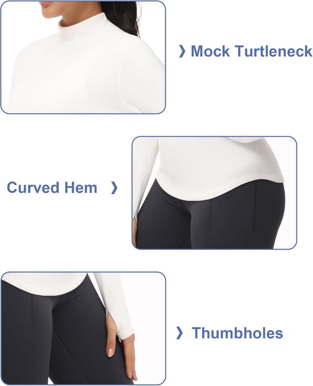 Thumbnail 6 de THE GYM PEOPLE Maglia a collo alto in pile con fori per il pollice