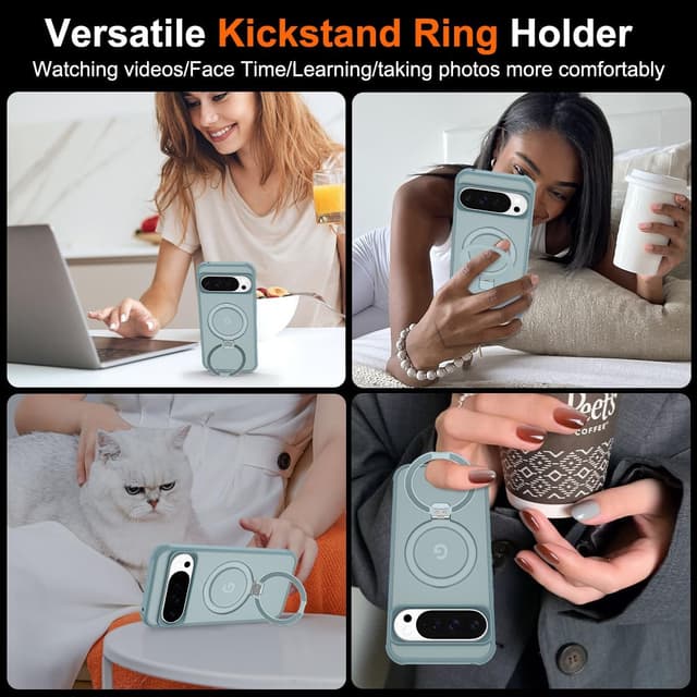 Thumbnail 4 de CHAOFEnG Magnetic Case with Ring Stand for Google Pixel 10 Pro XL (Teal Green) — Slim Hard Back, Military-Grade Drop Tested