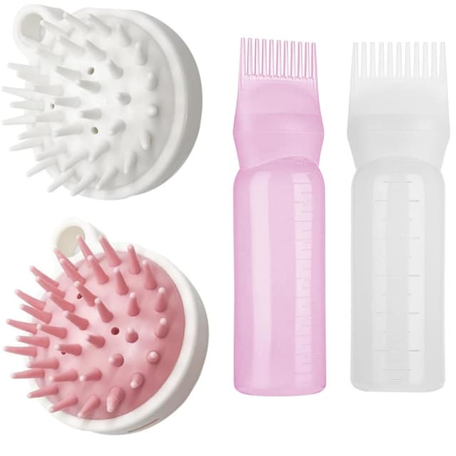 Detalle de Haaröl Applikator 2er Set mit Kopfhautbürste