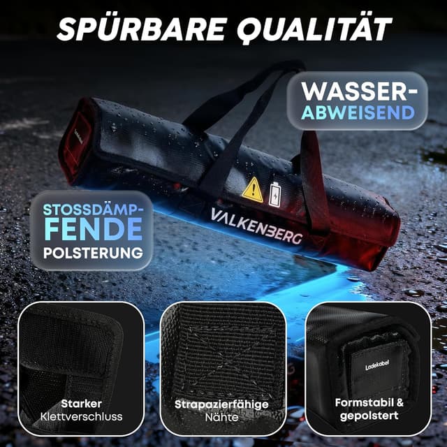 Thumbnail 6 de VALKENBERG E-Bike Akku Tasche (Größe L) – feuerfeste Akkubox mit Kabeldurchführung & Trageschlaufe