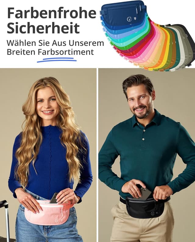 Thumbnail 5 de Vantamo Bauchtasche Ultraflach mit RFID-Schutz