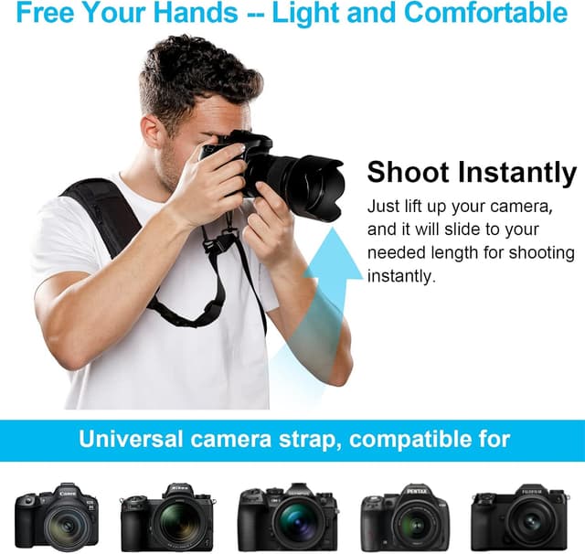 Detalle de Arvok ARVOK Camera Strap with Quick Release & Safety Tether – Adjustable DSLR Shoulder Strap for Nikon, Canon, Sony & Fuji