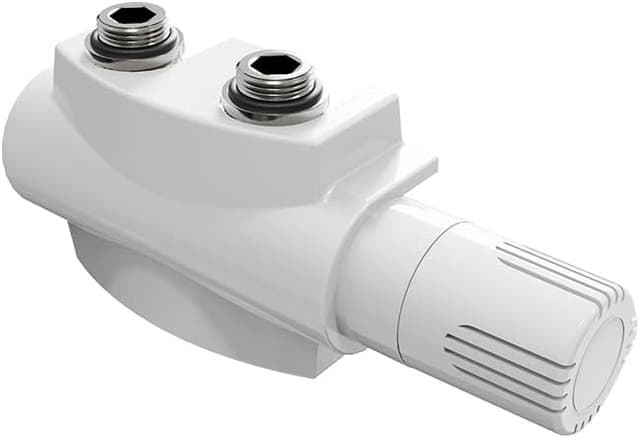 Detalle de Heilmetz Multiblock Set für Heizkörper-Anschlussarmatur mit Thermostat (Ventil 50 mm) – Weiß, 15 mm + 16 mm