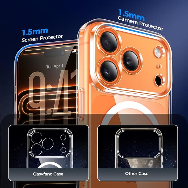 Detalle 2 de Qasyfanc Magnetic Case for iPhone 17 Pro Max (6.9") with Privacy Screen Protectors (Clear)