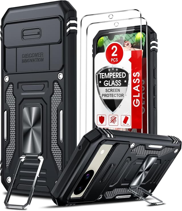 Detalle de LeYi Pixel 8a case with camera slider, ring stand