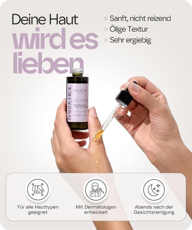 Detalle 2 de Bakuchiol Öl Serum 2% mit 30 ml Meina