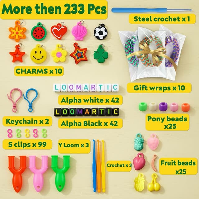 Detalle 2 de Loomartic 6000+ Elastic Rubber Loom Bands Kit