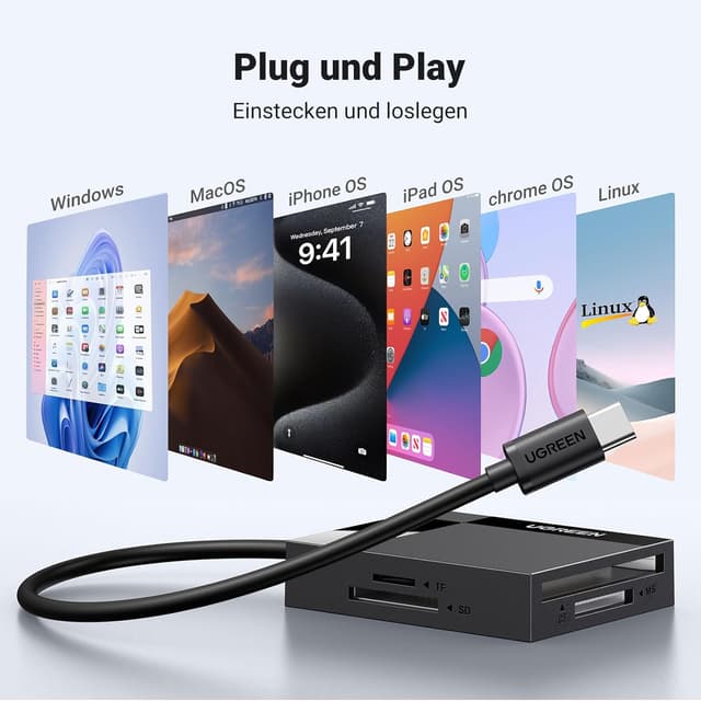 Thumbnail 5 de UGREEN USB C Kartenleser 4in1 104MB/s