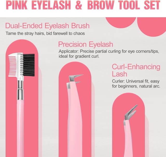 Detalle de Eyebrow Kit 17-in-1 Tweezers & Grooming Tools Set (Stainless Steel) with Travel Bag