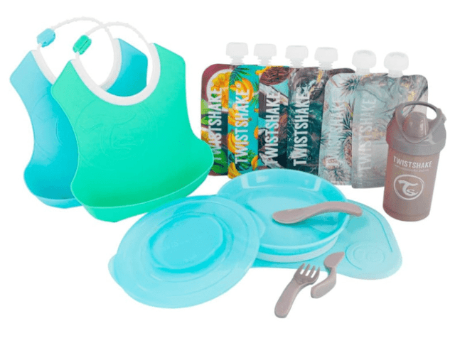 Imagen de Twistshake baberos y vajilla azul: vaso y bolsas reutilizables】 en OfertitasTOP