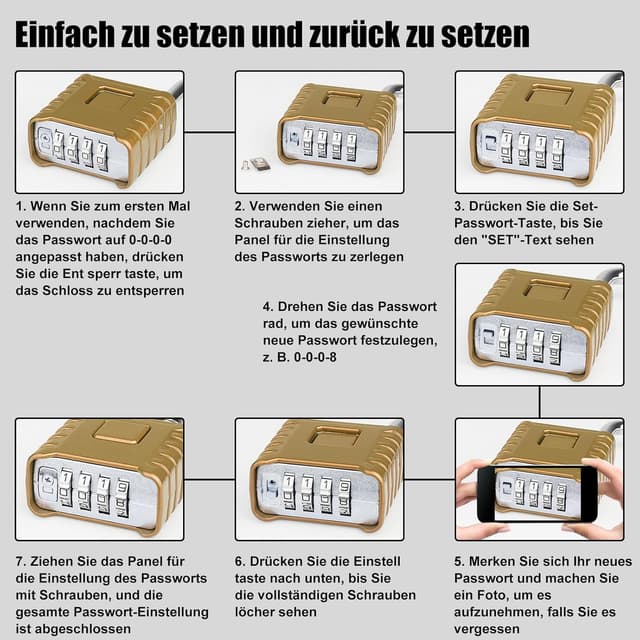 Thumbnail 3 de Diyife Schwer Zahlenschloss 52MM 4-stellig