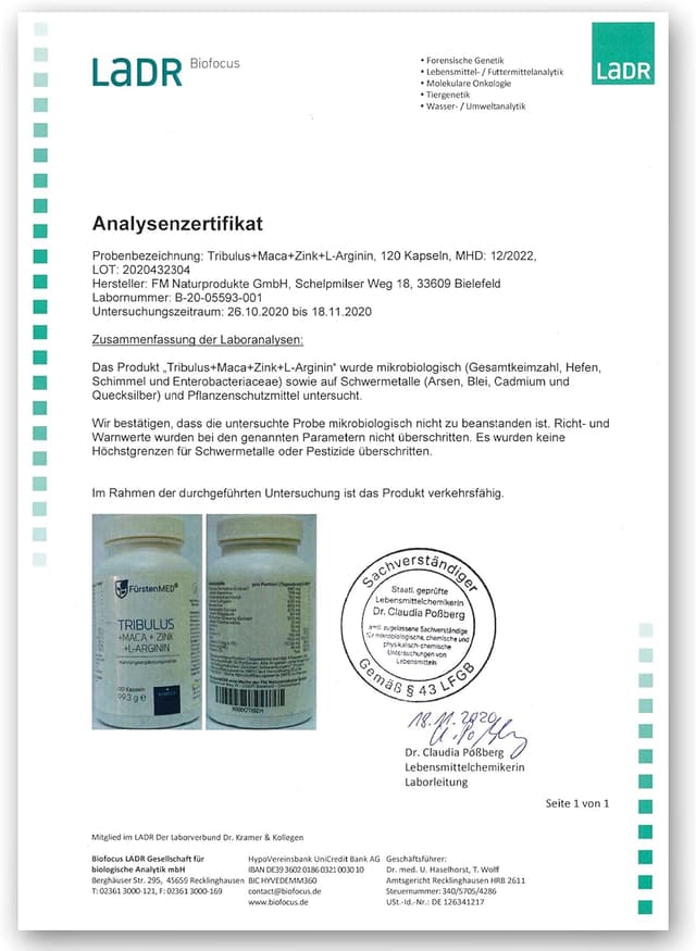 Thumbnail 5 de FürstenMED Tribulus Terrestris 120 Kapseln