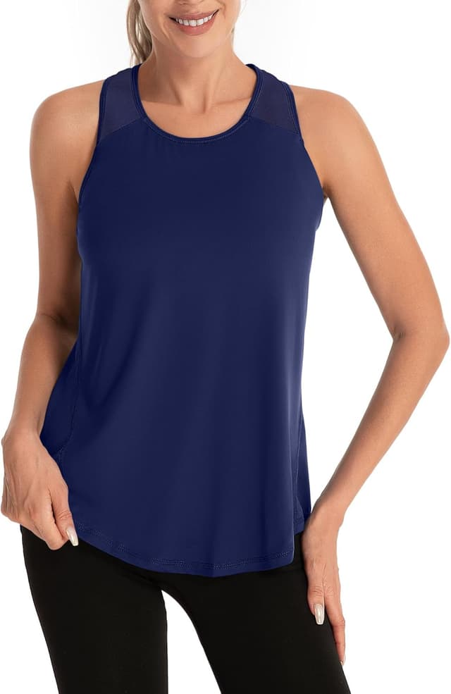 Detalle de Dawnrole Damen Sport Tank Top ohne Ärmel – leichtes Fitness-Top für Yoga, Laufen & Training