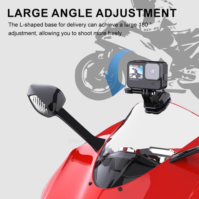Detalle 2 de HoneTeek Motorcycle Windshield Clip Mount – CNC aluminium action camera holder for GoPro, Insta360 & DJI Osmo Action