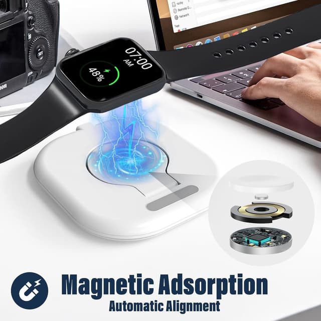 Detalle de KTEBO Apple Watch Charger Cable with Dock 1m