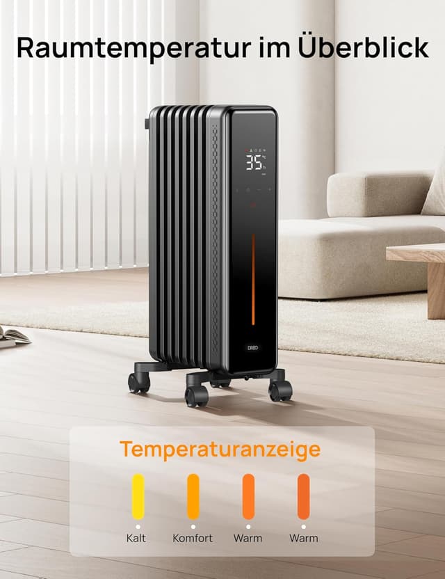 Detalle de Dreo OH521 Ölradiator 2000W Energiesparend