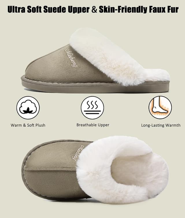 Detalle de Coswind pantofole invernali unisex con memory foam e suola antiscivolo