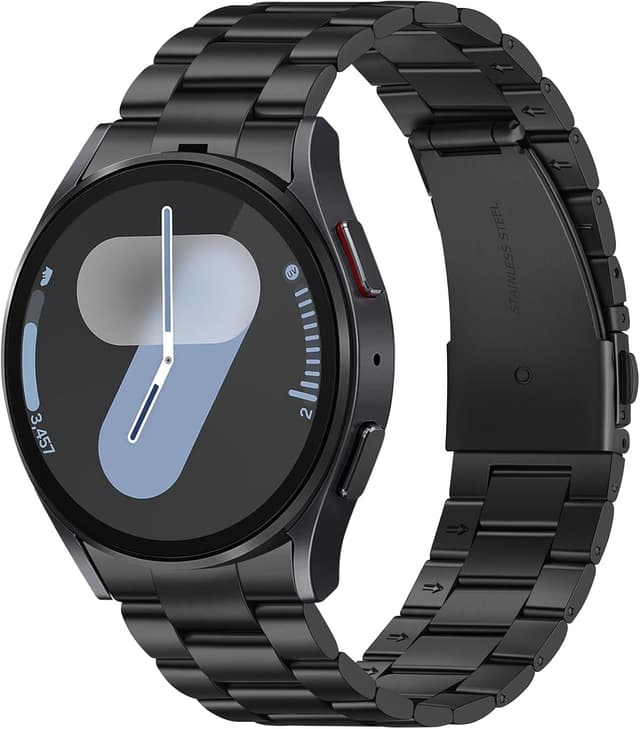 Detalle de Suphart Stainless Steel Metal Band for Samsung Galaxy Watch (Black, No-Gap Connector) — 44mm/40mm/47mm/43mm/45mm compatible
