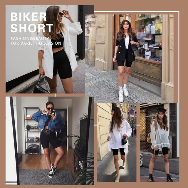 Detalle de Natural Feelings Buttercloud 4-Pack Biker Shorts (8-Inch) for Women — High Waist Tummy Control