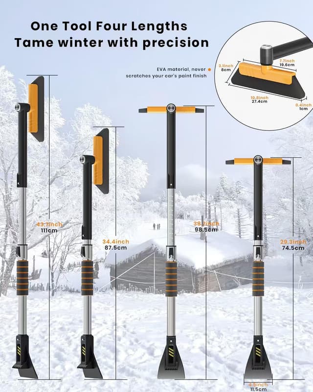 Thumbnail 6 de helloleiboo 43.7" Extendable Ice Scraper with 12-Length Settings