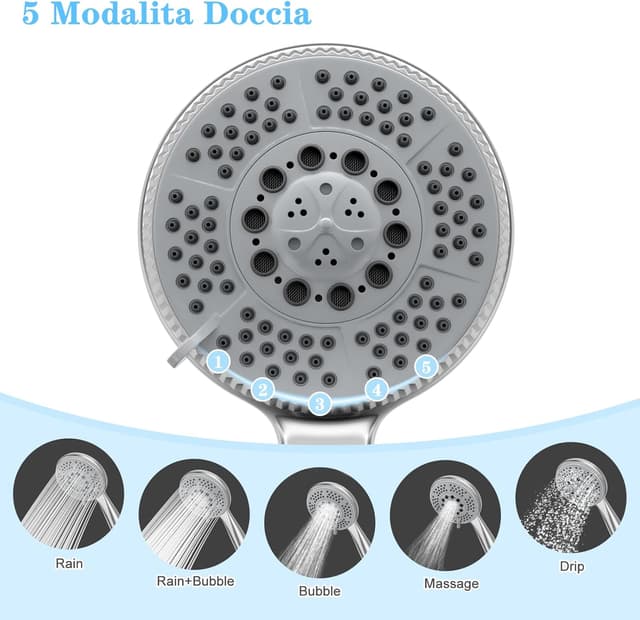 Detalle 2 de Vinabo Pommeau de douche 5 modes 120 mm