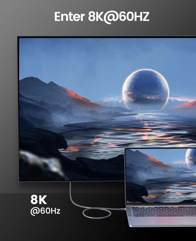 Detalle de Câble ORICO 40Gbps USB 4 / Thunderbolt 4 (240W PD 3.1) 0,5 m pour charge et vidéo 4K 60 Hz