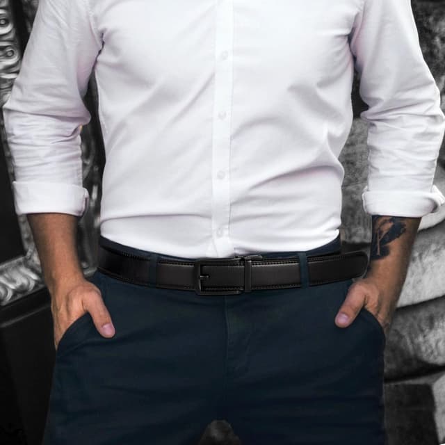 Thumbnail 1 de Alphyly Leather Ratchet Dress Belt for Men