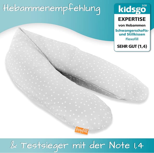 Detalle de joyfill® Stillkissen Mikroperlen 190 cm – Schwangerschafts- & Stillkissen XXL, nachfüllbar, Made in Germany