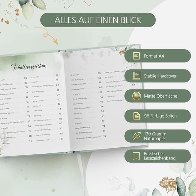 Thumbnail 1 de Hyggartn Schwangerschaftstagebuch 96 Seiten