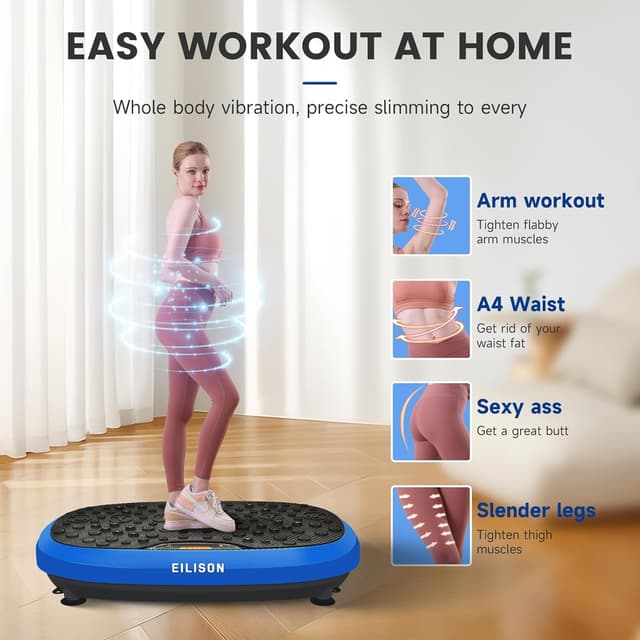 Detalle de EILISON FITABS 3D Vibration Plate Exercise Machine with Seat (Oscillation, Pulsation + Vibration)