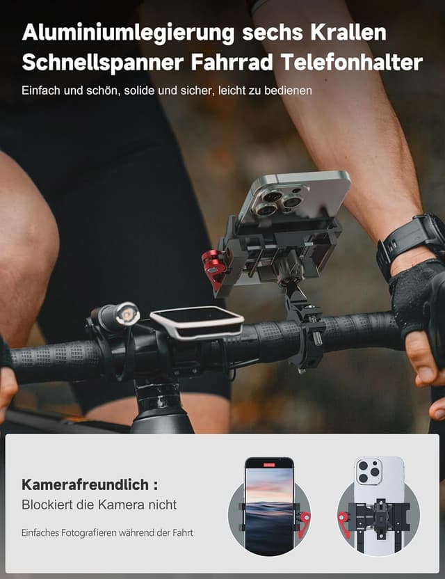 Thumbnail 2 de Tiakia Handyhalterung Fahrrad Aluminium 6 Klauen 360°