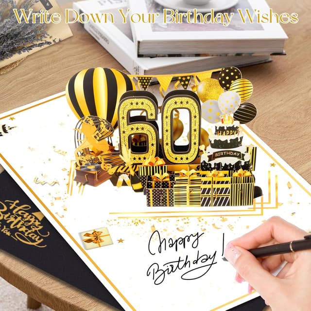 Detalle 1 de 60th Birthday Cards 3D Pop Up, 8 x 10in