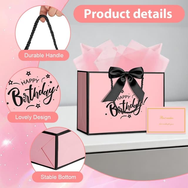 Thumbnail 2 de AOOSU Geschenktüte Geburtstag mit 32×22×10 cm